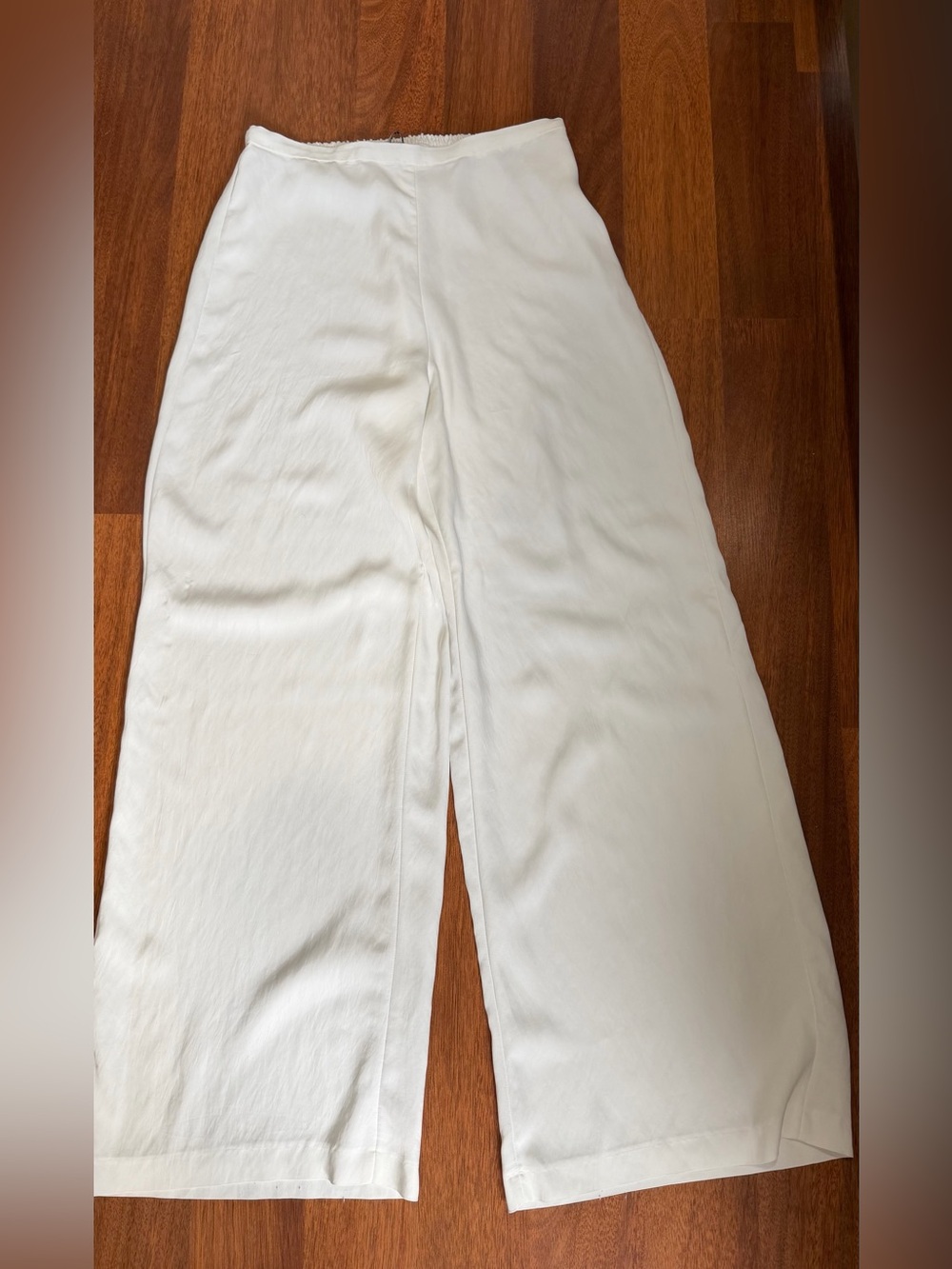 Zara Cream Wide-Leg Straight Pants